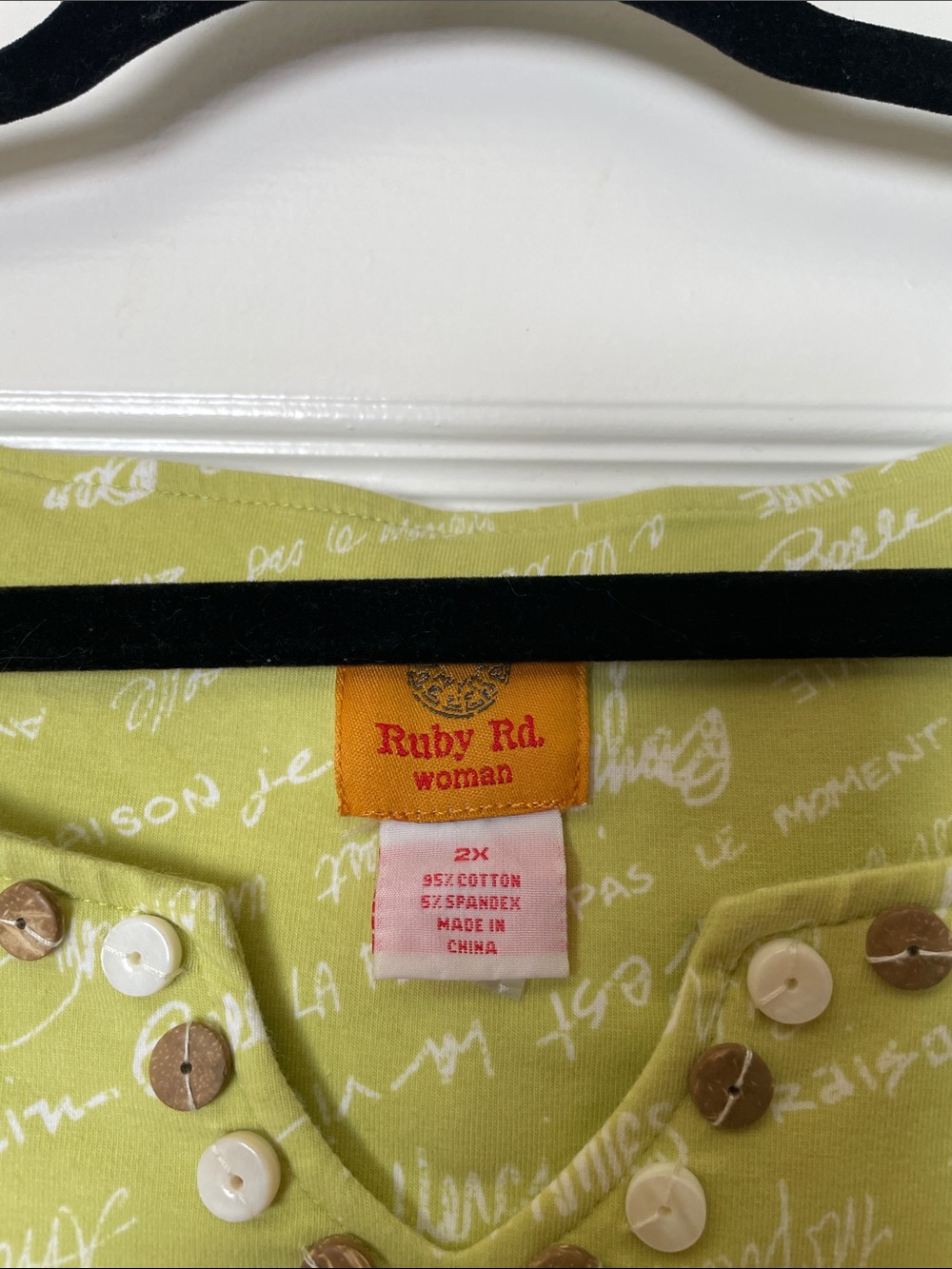Ruby Rd Top w/embellished neck-line - Picture 7 of 7